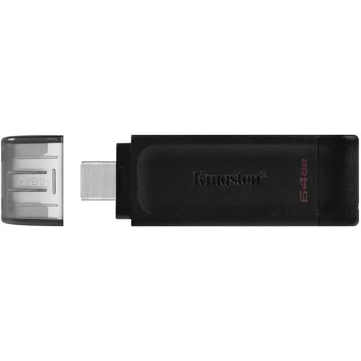 USB флеш-накопитель Kingston DataTraveler 70 64GB USB-C 3.2 Gen 1 Black (DT70/64GB) [66931] - фото 2
