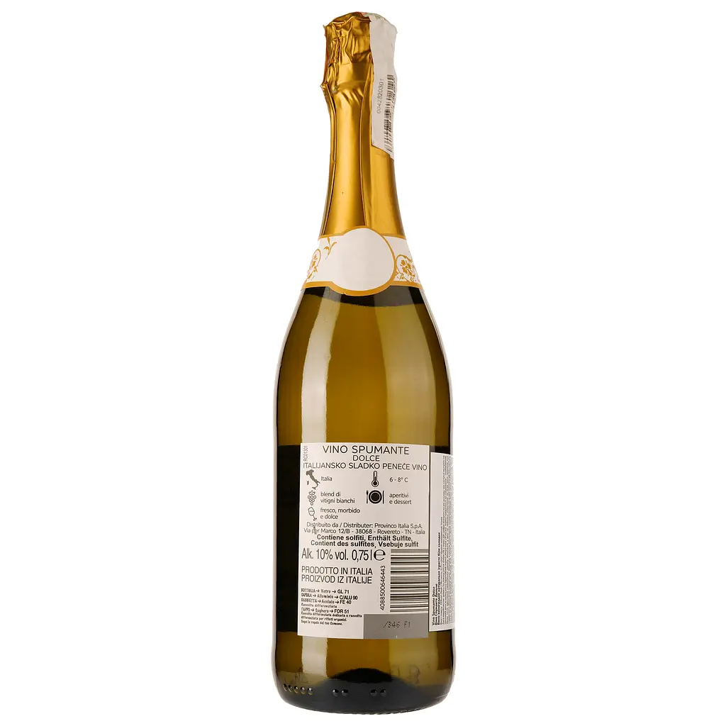Вино игристое Provinco Italia Vino Spumante Dolce, белое, сладкое, 10%, 0,75 л - фото 2