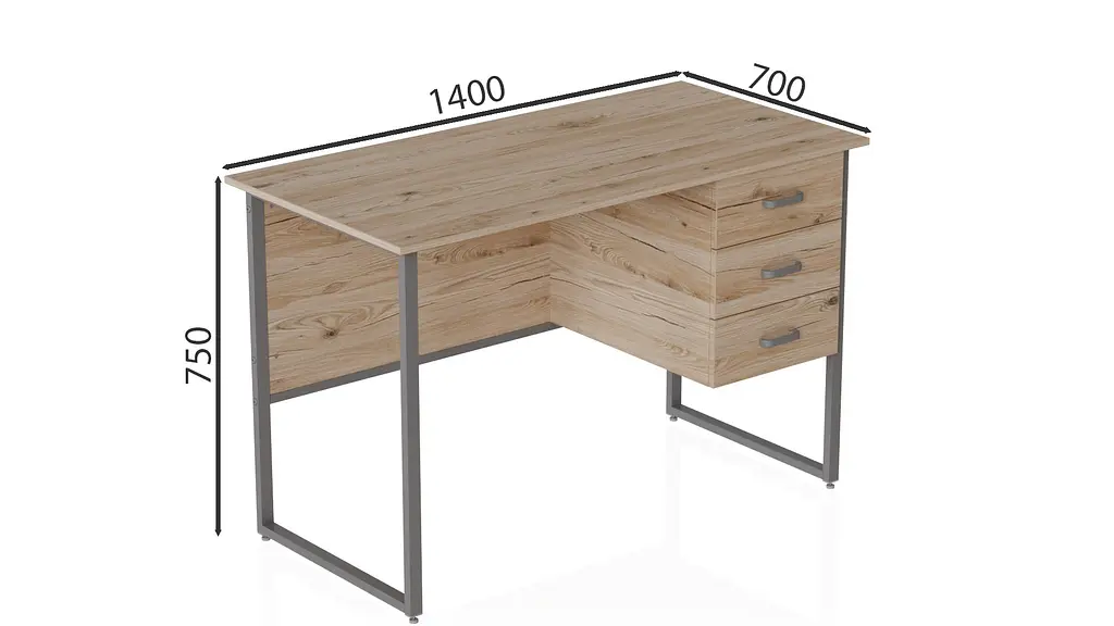 Комп'ютерний стіл Ferrum-decor Гаррі 75x140x70 сірий ДСП Дуб Сан-Марино 16мм (FRD-101484) - фото 3