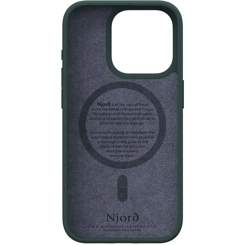 Чехол-накладка Njord Salmon Leather MagSafe Case Green для iPhone 15 Pro (NA53SL02) - фото 5