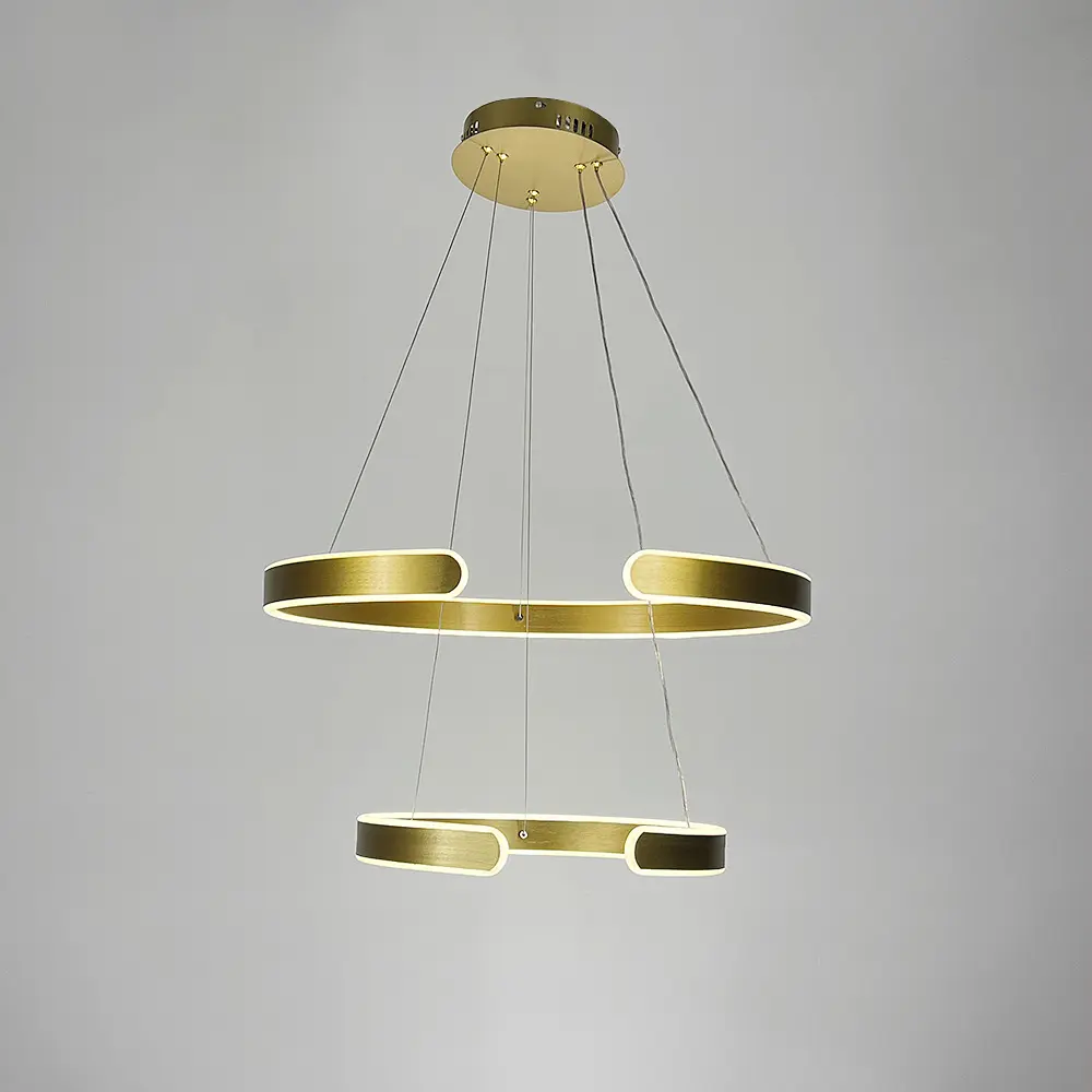 Подвесная люстра в золотом двухъярусном корпусе 40+60 см Line F | Ст. 311C-600+400 GD - фото 2