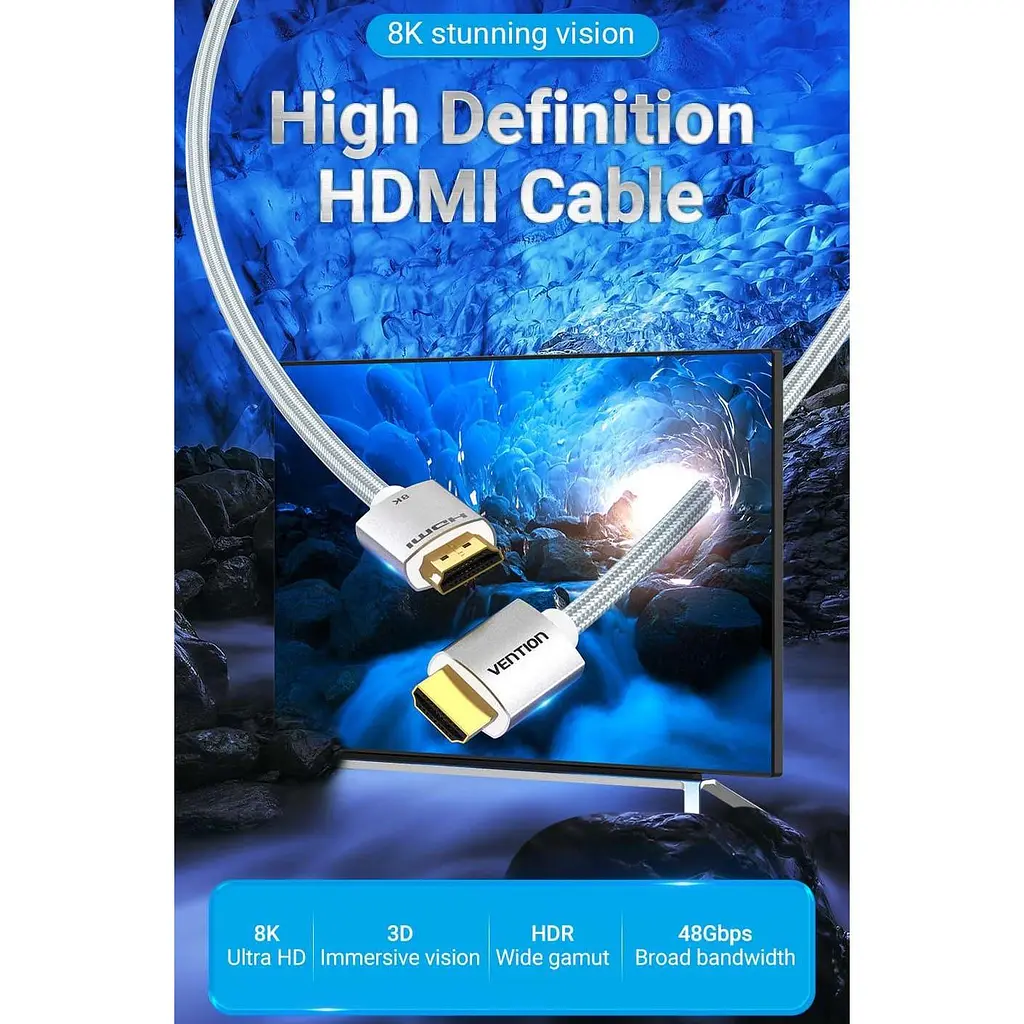 Кабель Vention HDMI-HDMI V 2.1 1.5 м (ALCIG) - фото 3