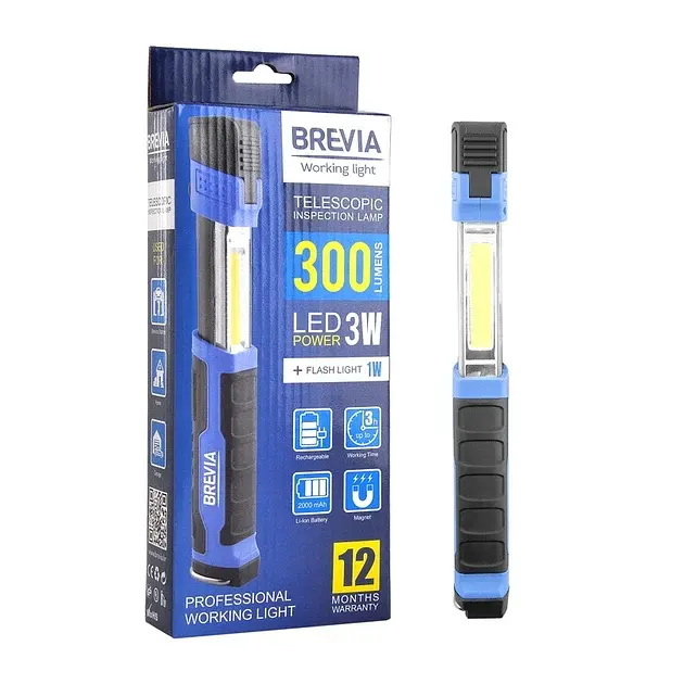 Ліхтарик Brevia 11350 Telescopic inspection LED синій