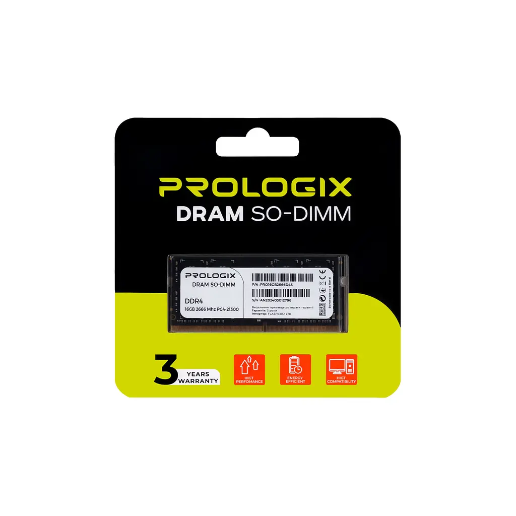 Модуль пам`ятi SO-DIMM DDR4 16GB/2666 ProLogiX (PRO16GB2666D4S) - фото 4