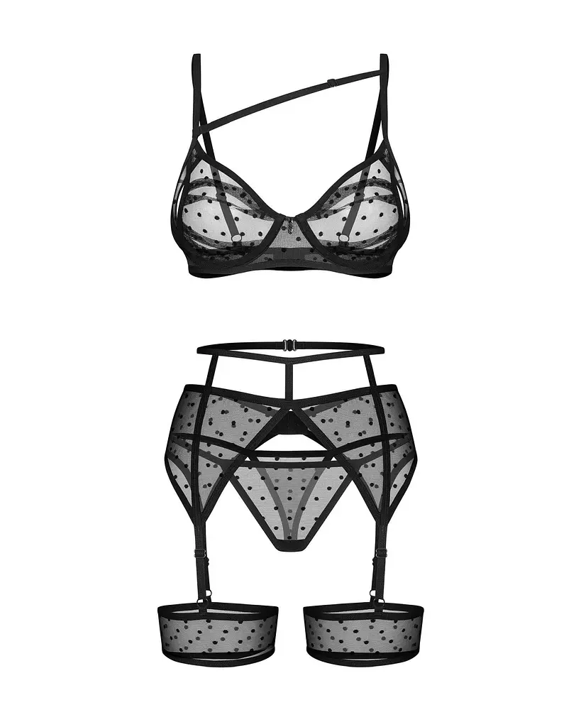 Комплект білизни Obsessive Nuites S/M чорний - фото 3