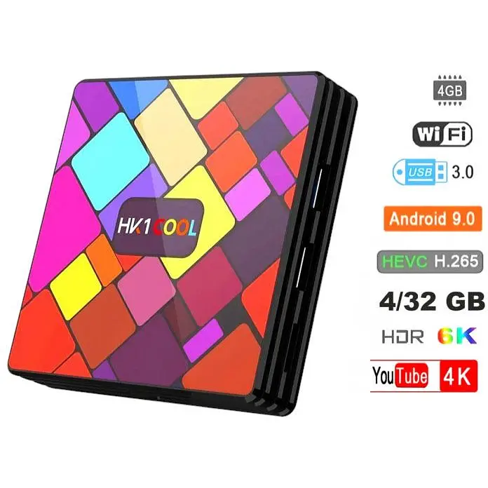 Смарт приставка HK1 Cool (Smart TV) медіаплеєр з 4-х ядерним процесором на Andorid 9.0 з Bluetooth і дисплеєм 4GB/32GB - фото 2