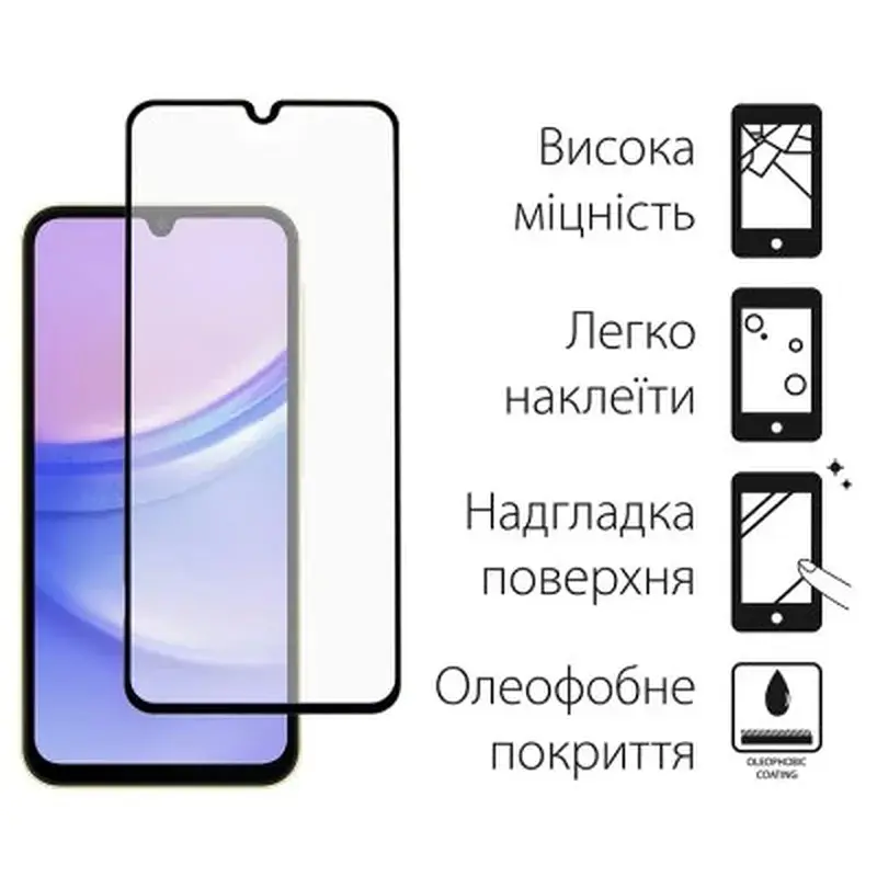 Чохол до мобільного телефона Dengos Kit for Samsung Galaxy A15 case + glass (Black) (DG-KM-69) - фото 3