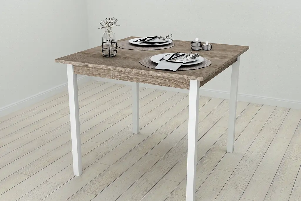 Стол кухонный Ferrum-decor Диего 75x80x80 Белый ДСП Сонома Трюфель 16мм (FRD-106304) - фото 2