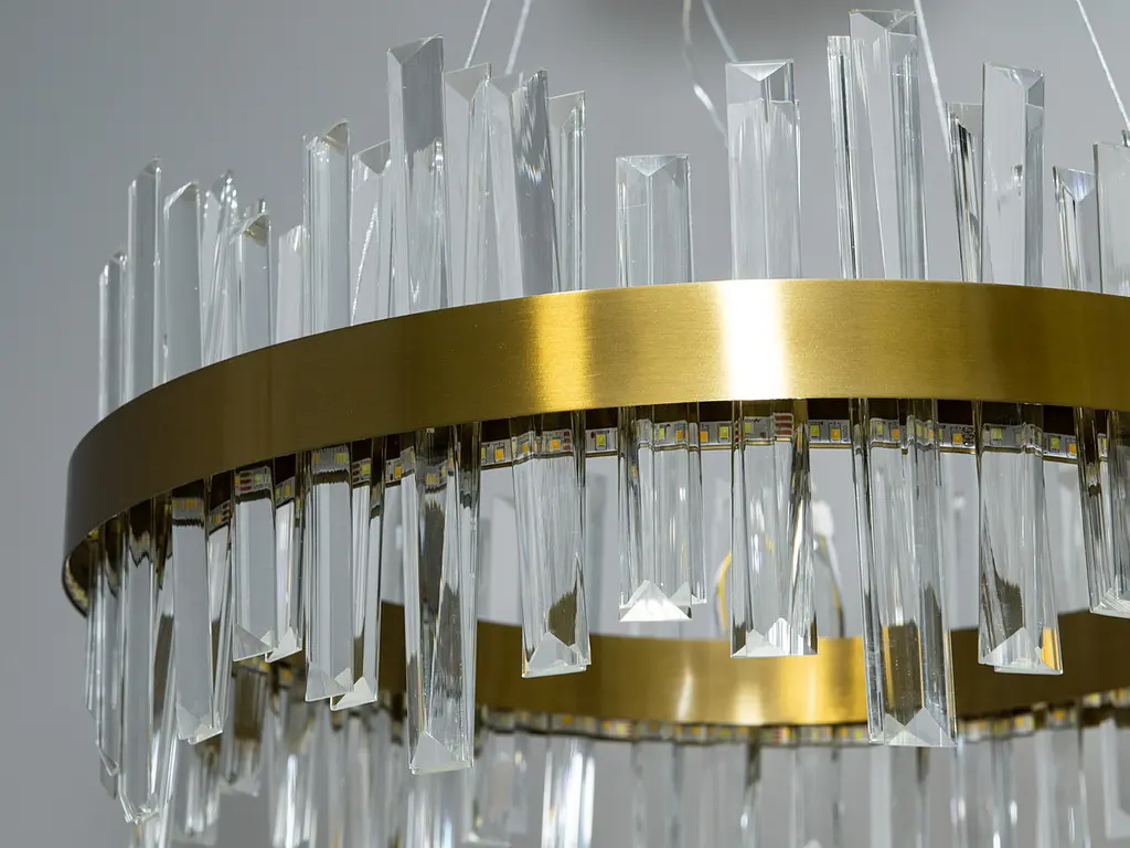 Люстра стельова LED Diasha 836/500BR 105W, 5775 лм, бронза, для вітальні, регульована висота, кришталь - фото 5