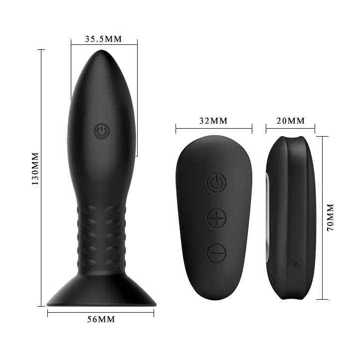 Анальна пробка з вібрацією Mr Play RC Vibrating Butt Plug Black, 11х3.3 см, чорний - фото 3
