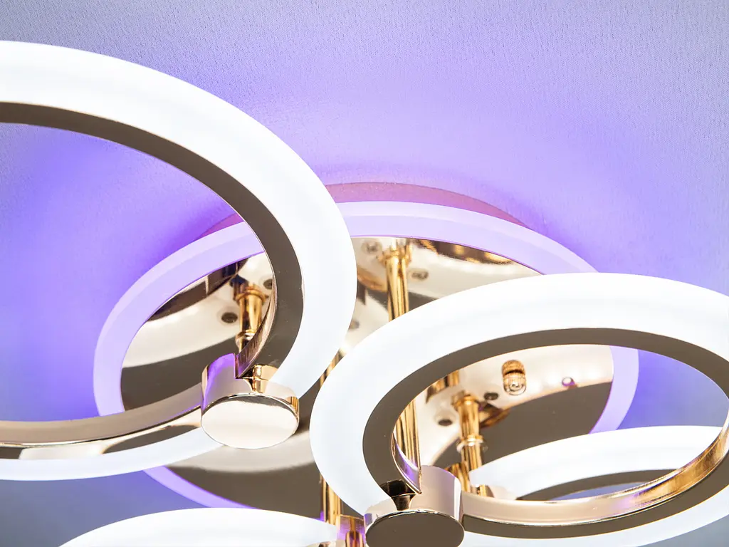 Люстра стельова LED Diasha A8022/4G, 60W, 3200K-6500K, золото, сучасний стиль для вітальні, спальні, офісу, кафе - фото 4