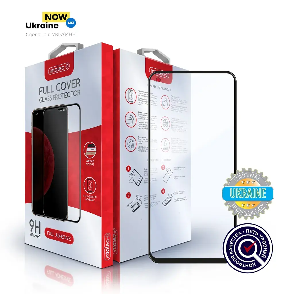 Скло захисне Intaleo Full Glue Xiaomi Redmi Note 9S Black (1283126501340) - фото 2