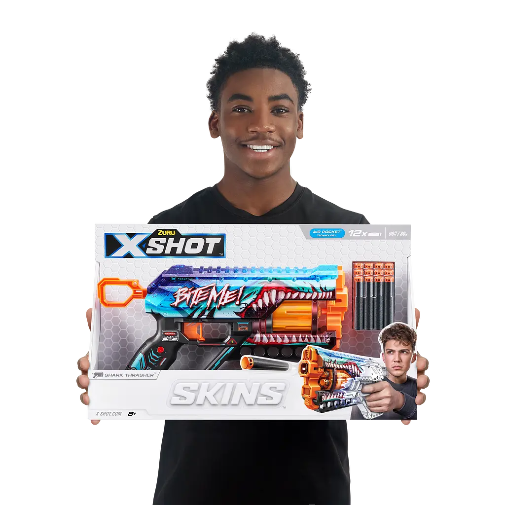 Швидкострільний бластер Zuru X-Shot Skins Griefer Shark Thrasher, 12 патронів (36561В) - фото 9