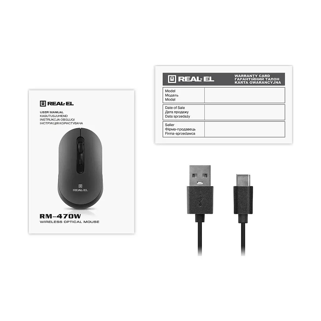Мишка REAL-EL RM-470W Wireless/Bluetooth Dark Gray (EL123200049) - фото 11