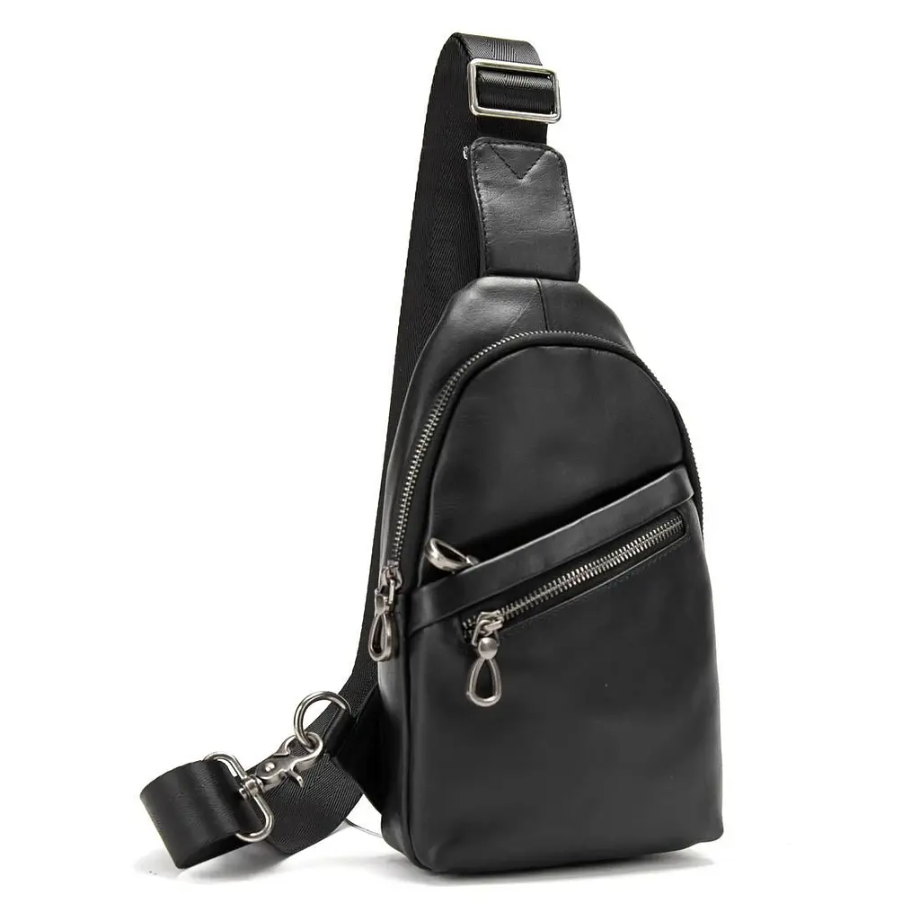 Сумка-слінг чорна чоловіча Tiding Bag 10031A - фото 6