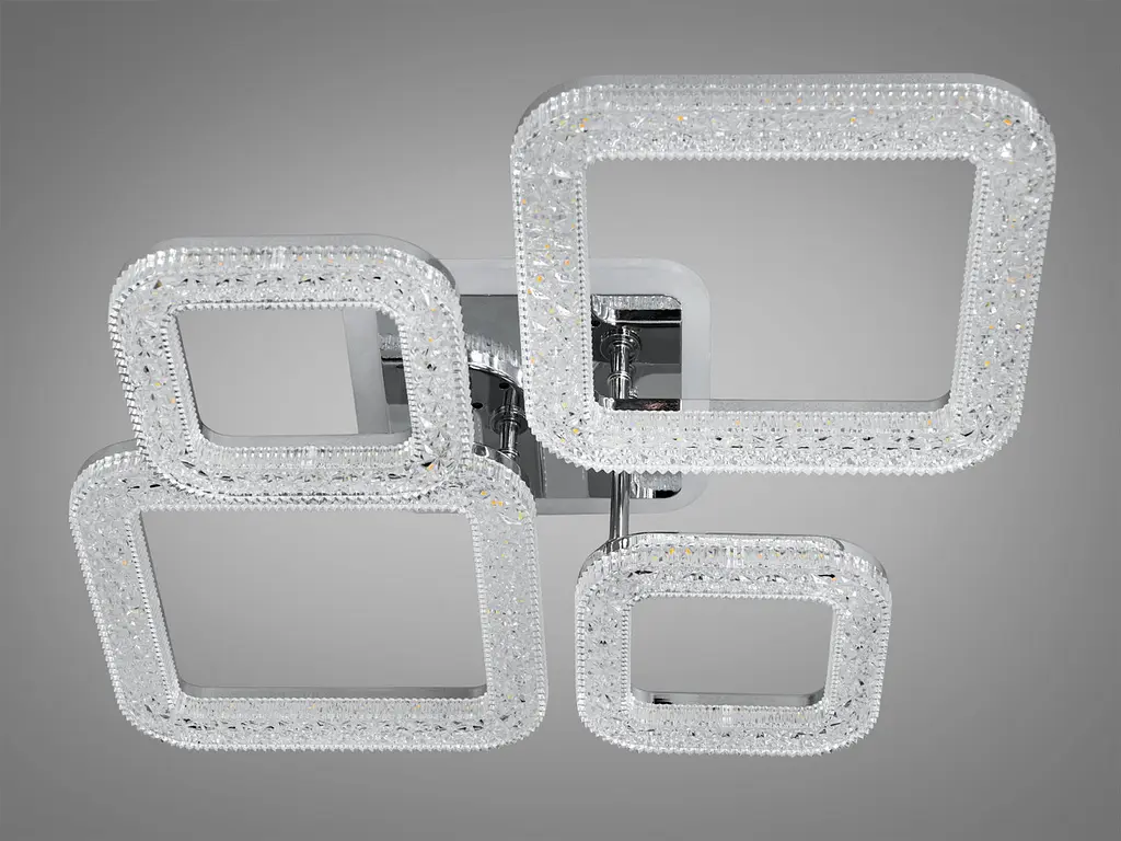 Люстра стельова LED Diasha 2205/2+2HR, 70W, 3200K-6000K, білий метал, сучасний стиль, з пультом, 3850 lm - фото 4