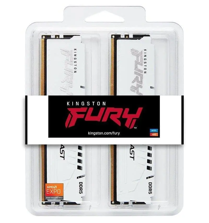 Модуль памяти Kingston Fury DDR5 32GB (2x16) 6800MHz Beast White EXPO (KF568C34BWEK2-32) - фото 3