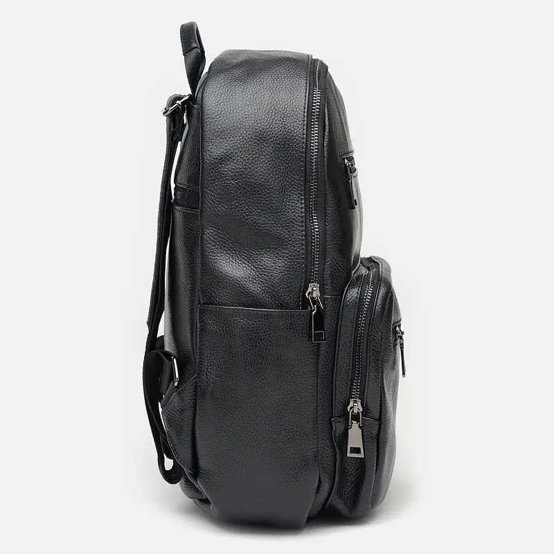 Шкіряний чоловічий рюкзак Borsa Leather K12626-black - фото 4