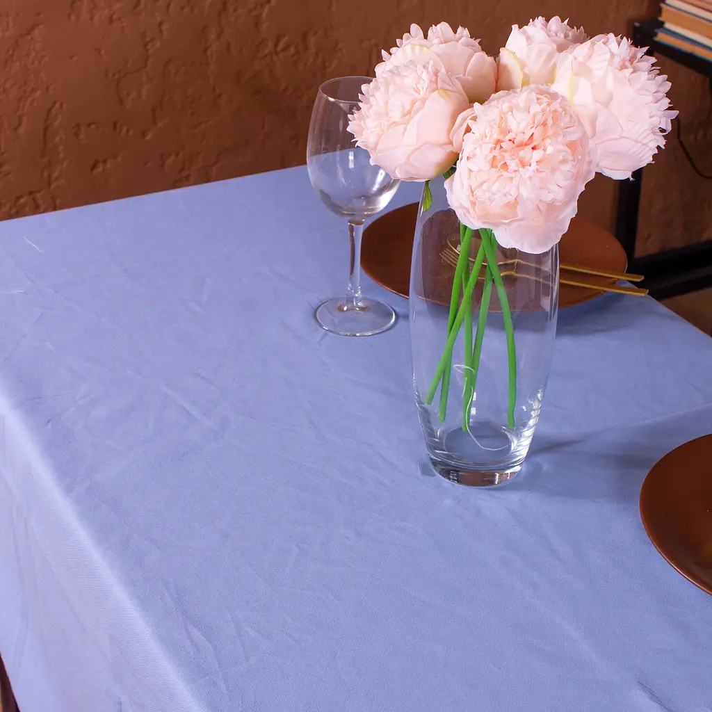 Скатерть MirSon №206 Blue 180х130 см рогожка голубая - фото 2