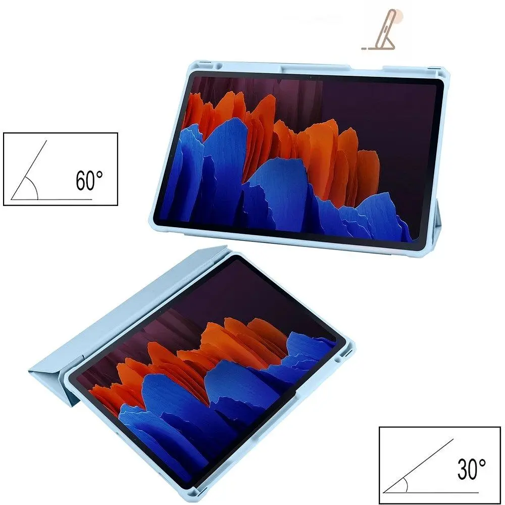 Чехол TPUCristal SlimTPU Spen holder Samsung Galaxy Tab S9/S9 Fe Голубой - фото 3