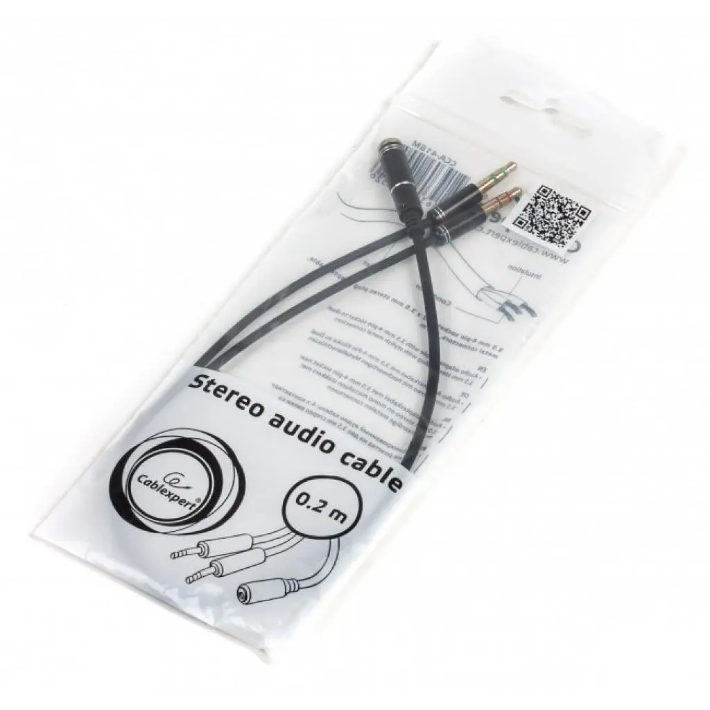 Кабель мультимедійний Jack 3.5mm F to 2 x Jack 3.5mm M Cablexpert (CCA-418M) - фото 2