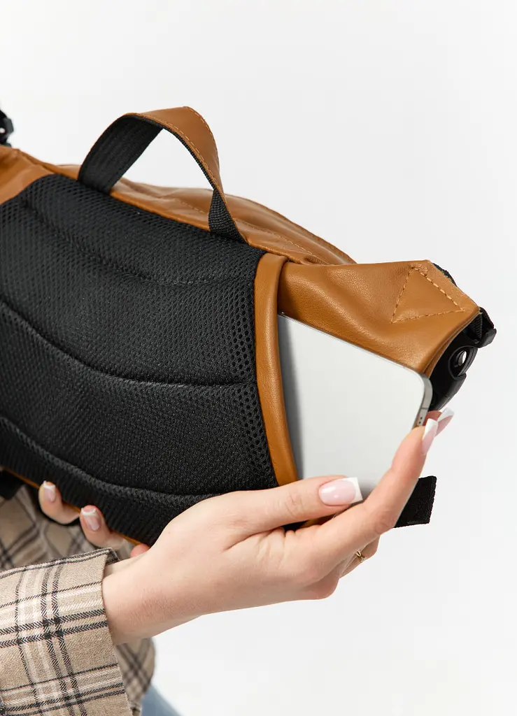 Велика жіноча поясна сумка бананка Sambag DynamicDart руда 38 × 21 × 7 см (80411121) - фото 4