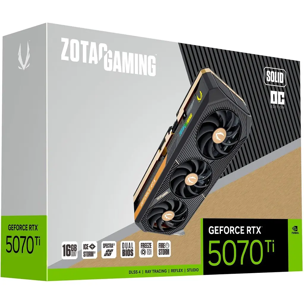 Видеокарта Zotac Gaming GeForce RTX 5070 Ti SOLID OC [ZT-B50710J-10P] EU [132415] - фото 7