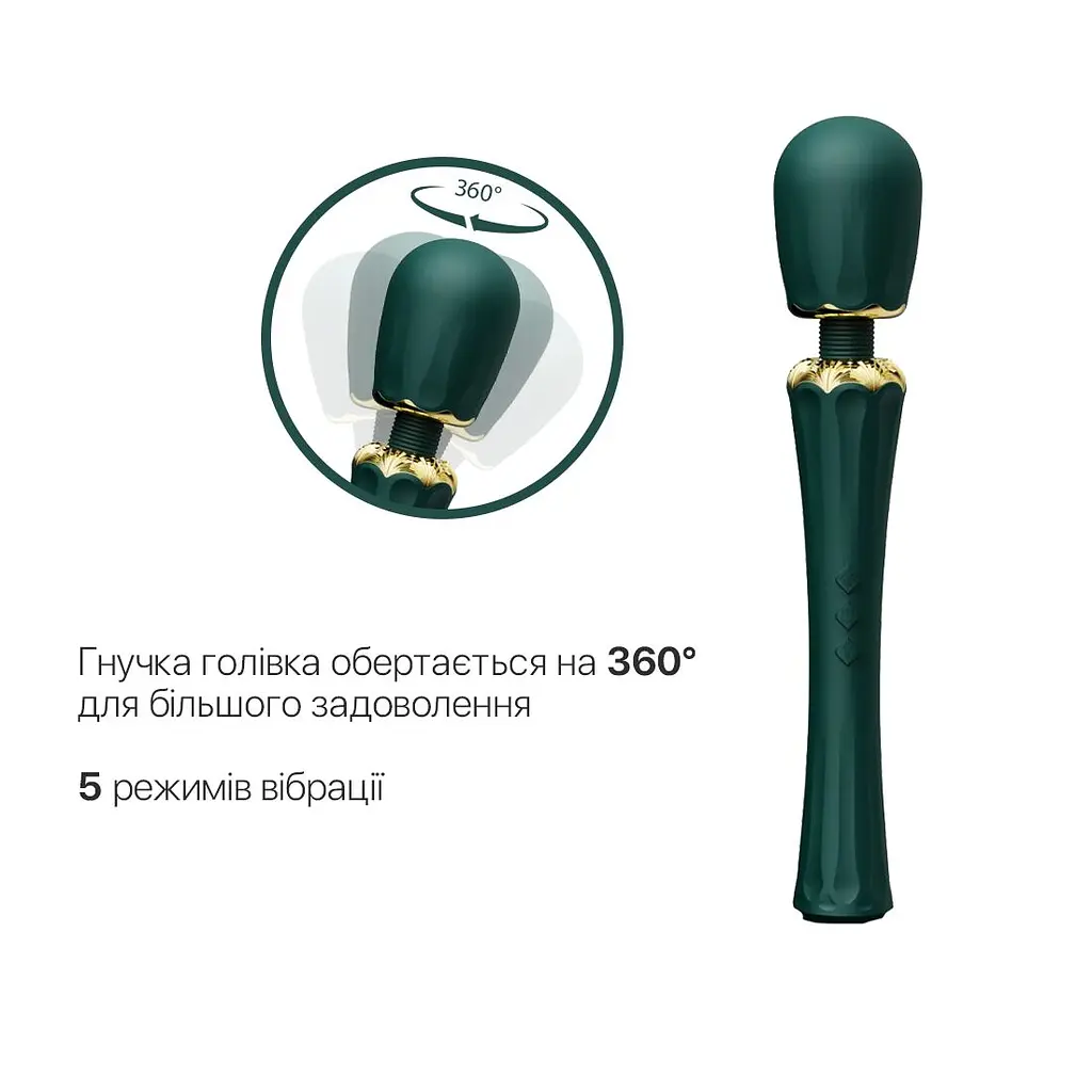 Вібромасажер з насадками Zalo - Kyro Wand Turquoise Green - фото 3
