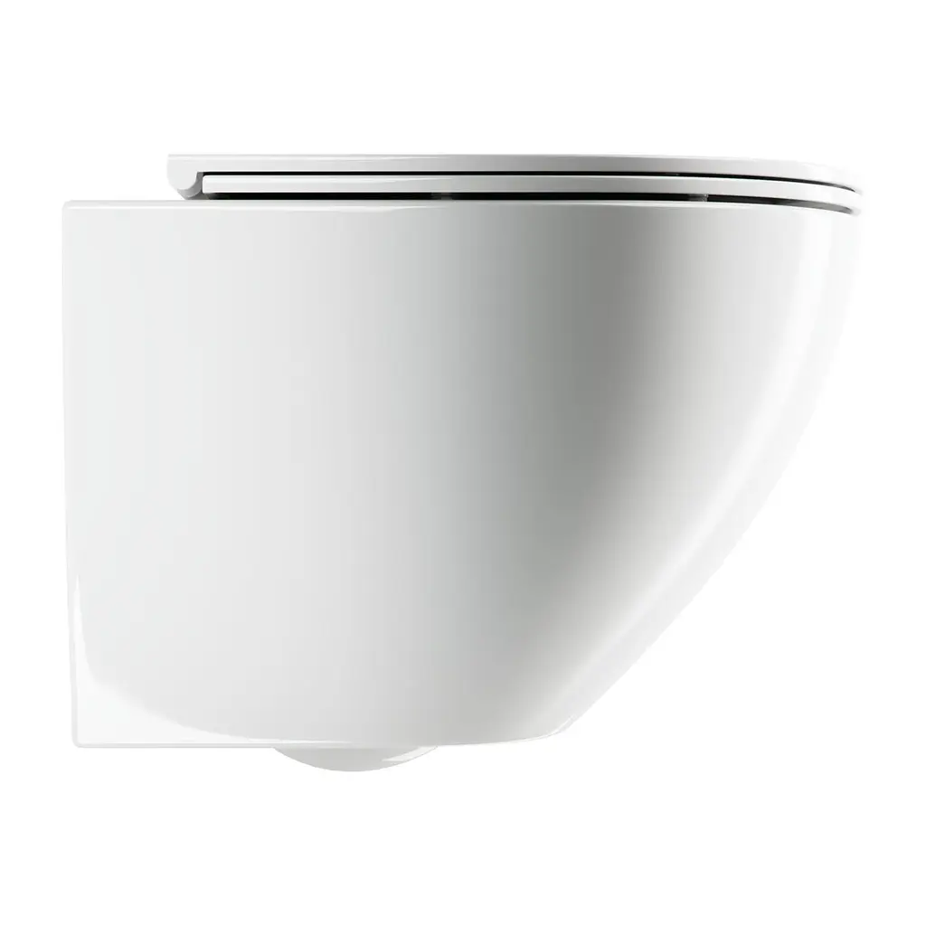 Унитаз Omnires Ottawa Comfort 54x36 подвесной без ободка сиденье дюропласт white gloss OTTAWACMWBP, Белый - фото 5