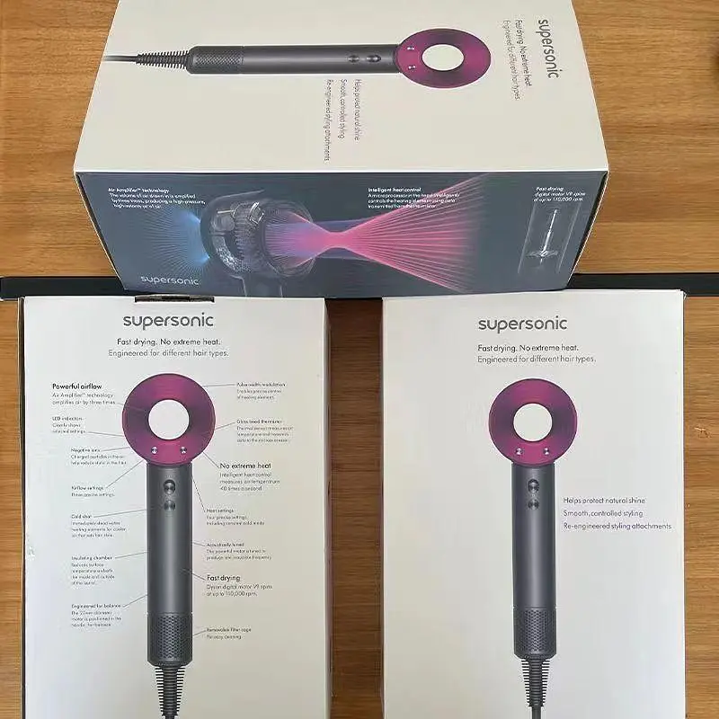Фен стайлер для волосся Kemei 5 в 1 Supersonic Premium Magic Hair 1600 Вт 5 насадок Рожевий (HD07P) - фото 9