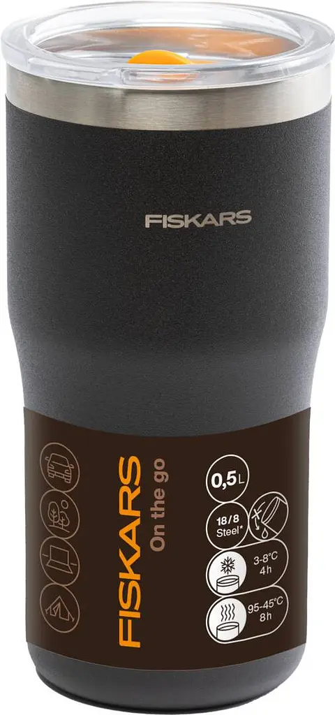 Термокружка Fiskars On-the-go 0.5 л, колір чорний (1078762) - фото 3