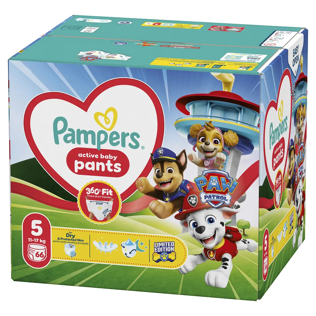 Підгузки-трусики Pampers Active Baby Pants Щенячий патруль Розмір 5 (12-17 кг) 66 шт. - фото 2