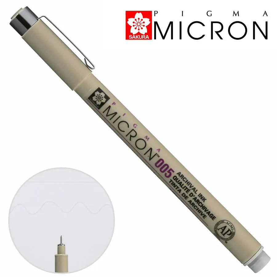 Лінер Sakura PIGMA MICRON (0.05), 0,2 мм сірий світлий