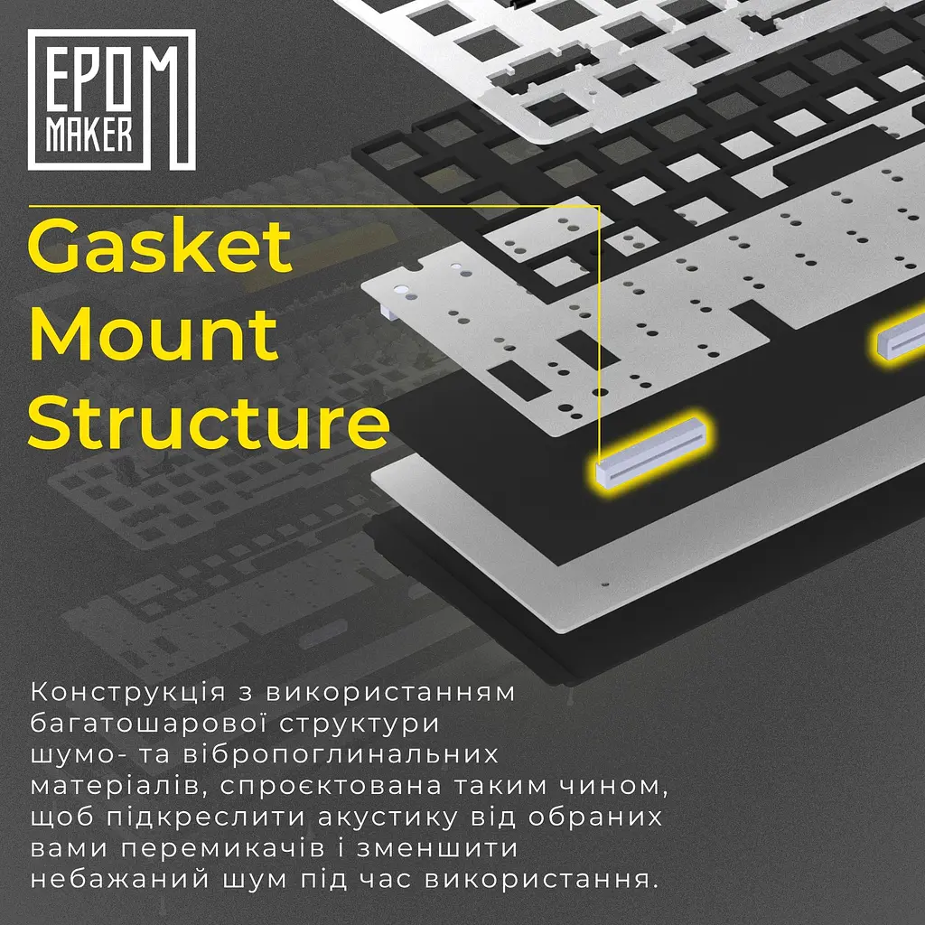 Клавиатура Epomaker Shadow-X Flamingo Black механическая беспроводная (SHX-BF) - фото 13