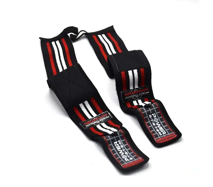 Бинти для зап'ясть (кистьові бинти) Power System PS-3500 Wrist Wraps Red/Black (пара) (PS-3500_Red-Black) - фото 2