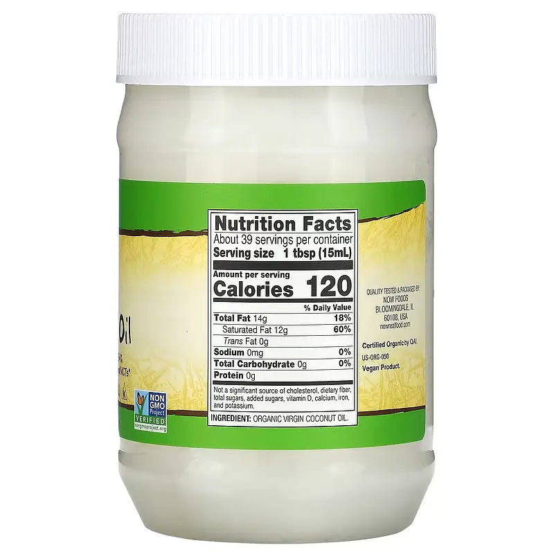 NOW Органічна Кокосова Олія, Virgin Coconut Oil - 591 мл - фото 2