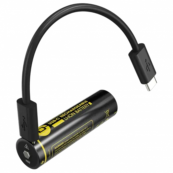 Акумулятор 18650 Nitecore NL1834R 3400mAh 3.7V Li-Ion із зарядкою від USB-C (Чорний) - фото 2
