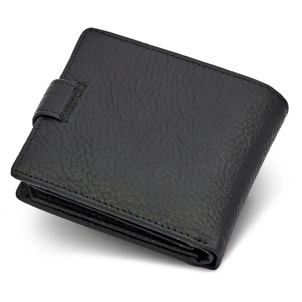 Чоловіче портмоне з натуральної шкіри ST Leather ST153 чорне 10,5 см - фото 2
