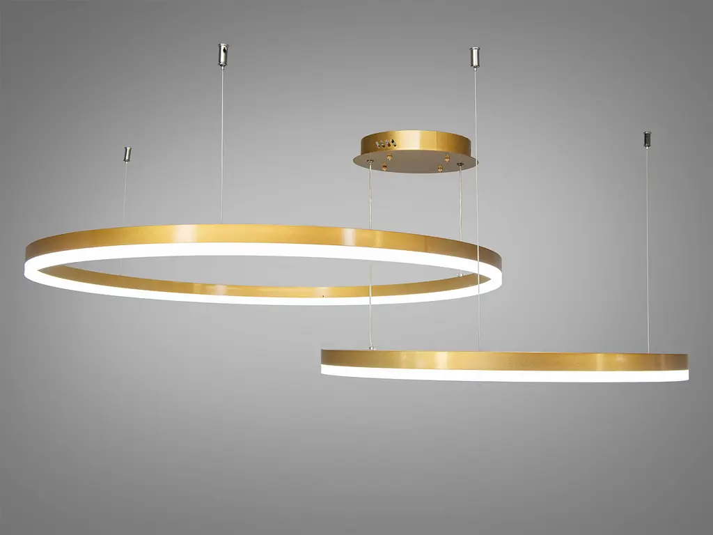 Люстра стельова LED Diasha D2485-800+600G, 100W, золото, для вітальні, спальні, кухні, офісу - фото 2