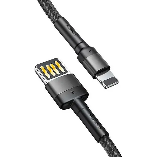 Кабель Baseus Cafule cable Special Edition USB For iP Lighting 1m Grey Black - фото 2