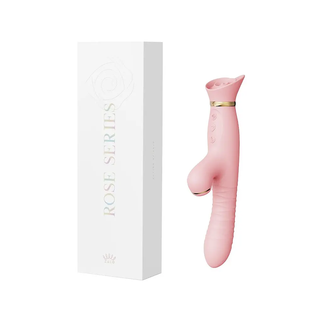 Пульсатор-вібратор із вакуумною стимуляцією клітора Zalo - ROSE Thruster Strawberry Pink - фото 9