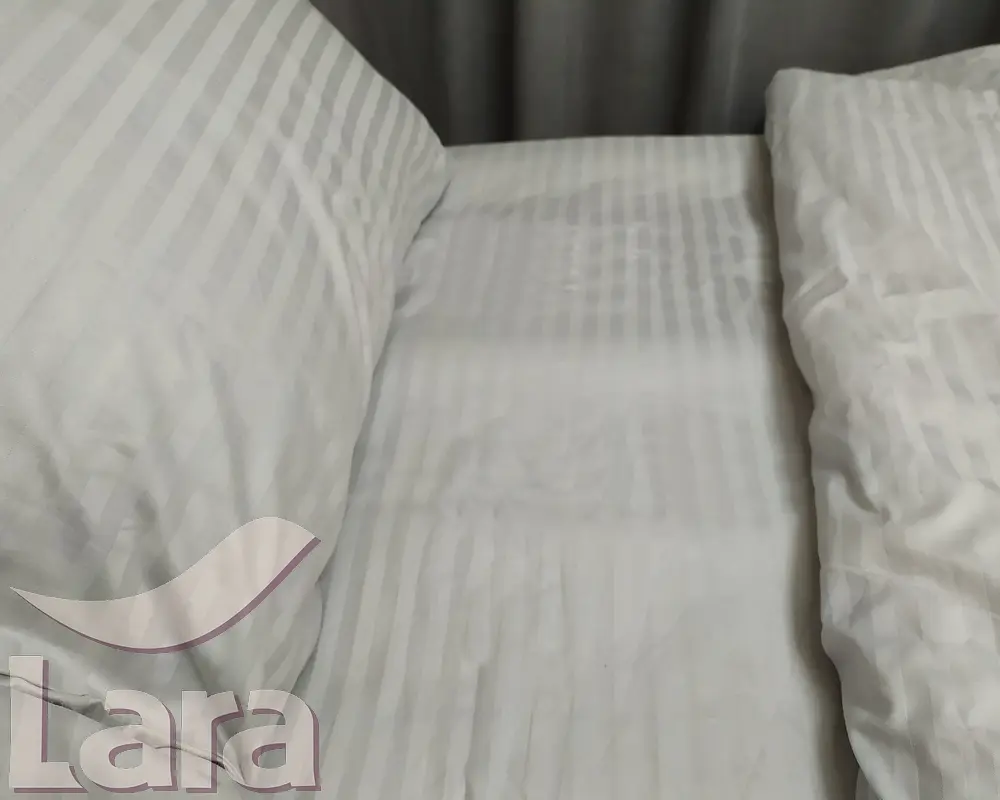 Постільна білизна LARA сатин-страйп Light gray d13040e євро - фото 7