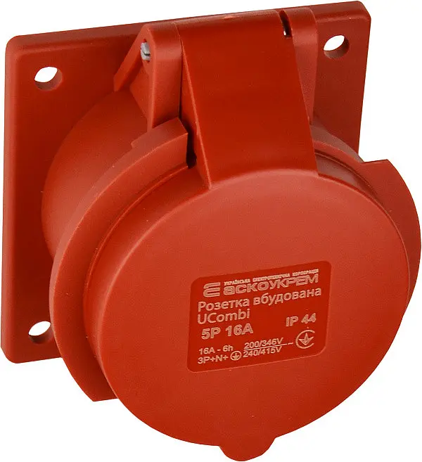 Розетка врізна 16А P5 IP44 3P+N+PE UCombi АСКО-УКРЕМ (A0080010162) - фото 2