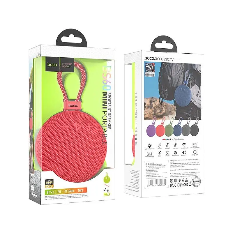 Портативна акустика Hoco Exploring sports BT speaker BS60 червона - фото 3