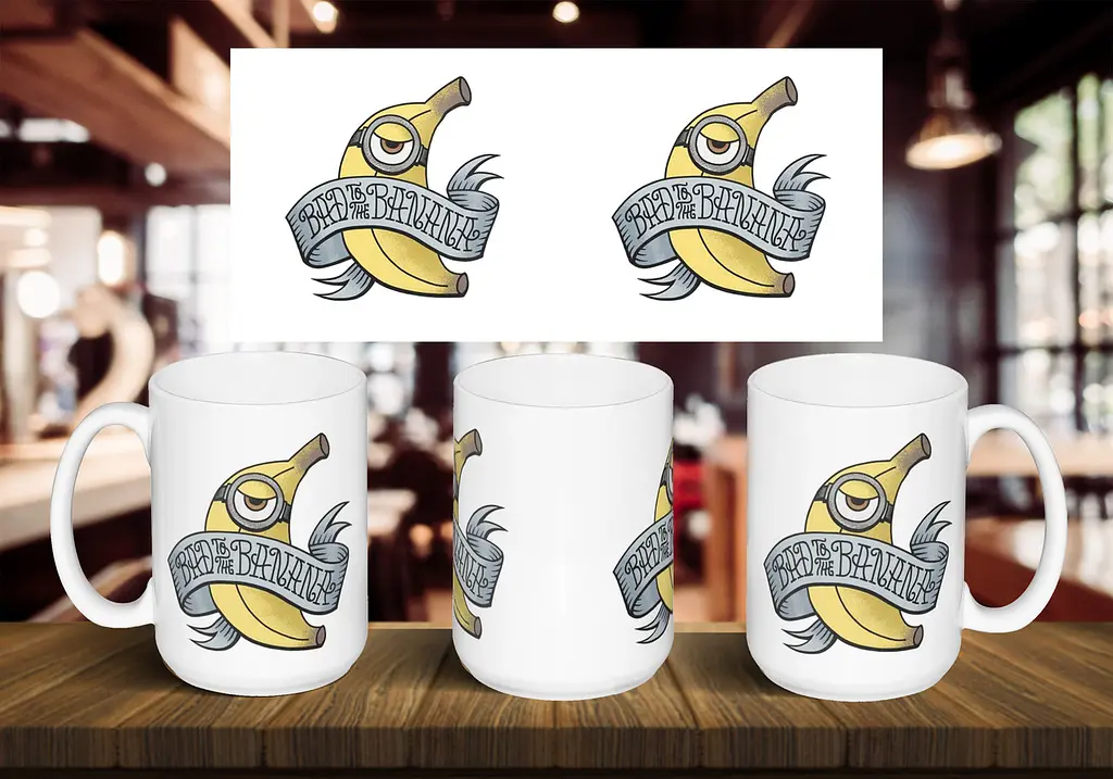 Чашка "Bad the Bananna" 425, Блакитна