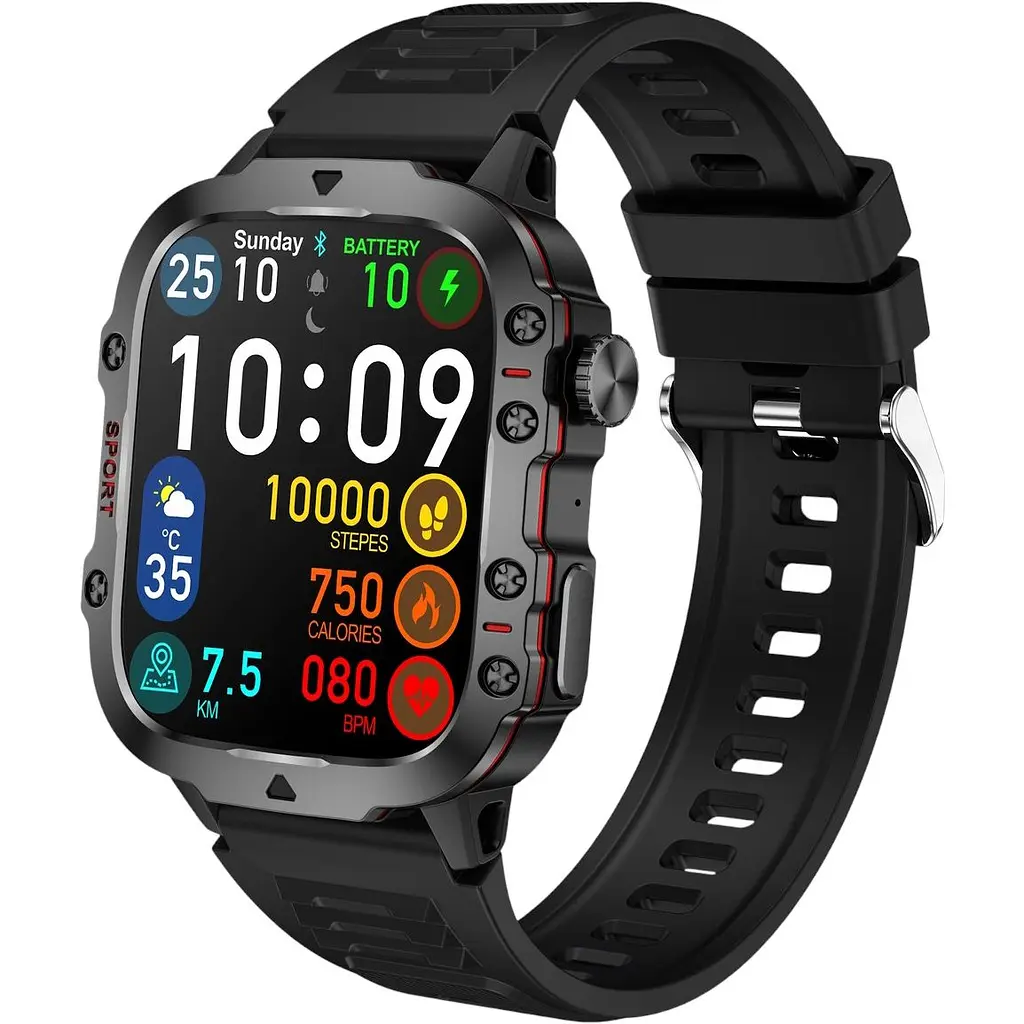 Смарт-годинник Lige Smart Expert Nano Rubber 2 ремінці чорний (3204) - фото 3