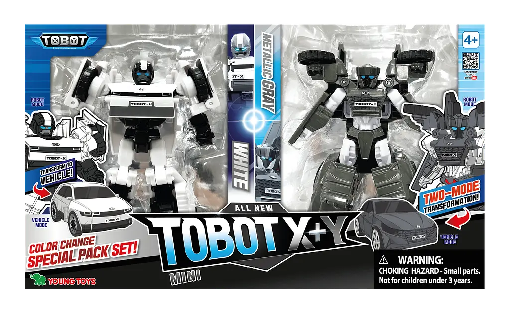 Іграшка-трансформер міні S5 ТОБОТ X білий + ТОБОТ Y сірий TOBOT Art.301166 - фото 2