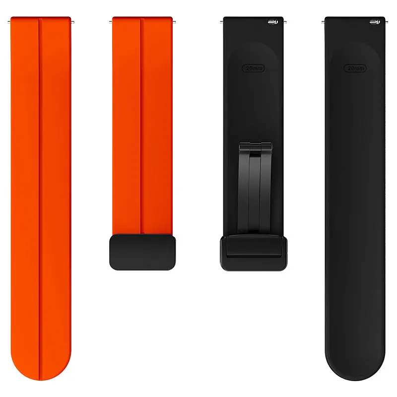 Силіконовий ремінець Classy для Smart Watch 20mm Orange / Black - фото 3