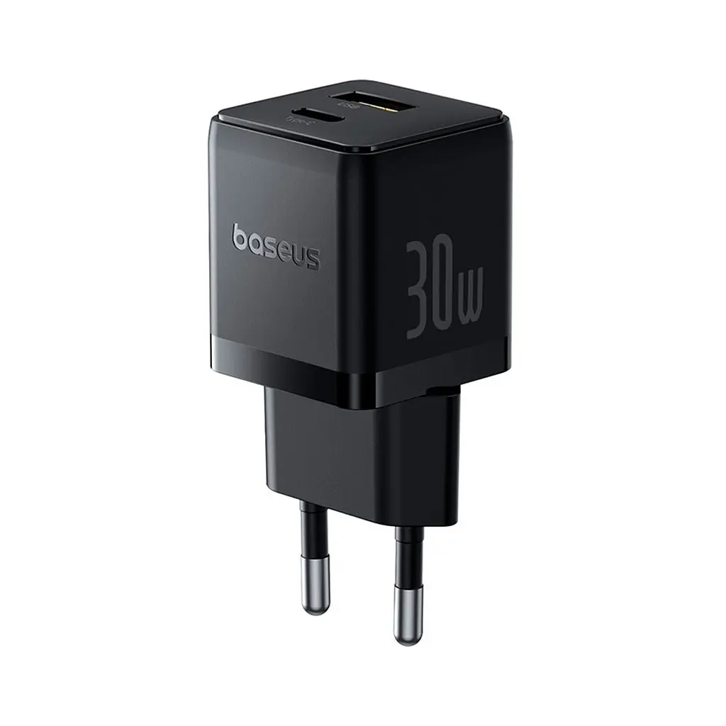Зарядний пристрій Baseus 1xUSB-C 30 Вт + 1xUSB + кабель USB-C — USB-C 60 Вт 1.0 м (P1011160A113-01) - фото 2