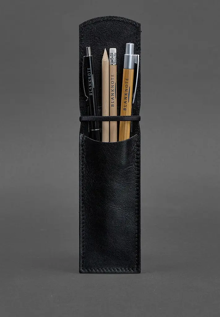 Шкіряний чохол для ручок 1.0 чорний - фото 3